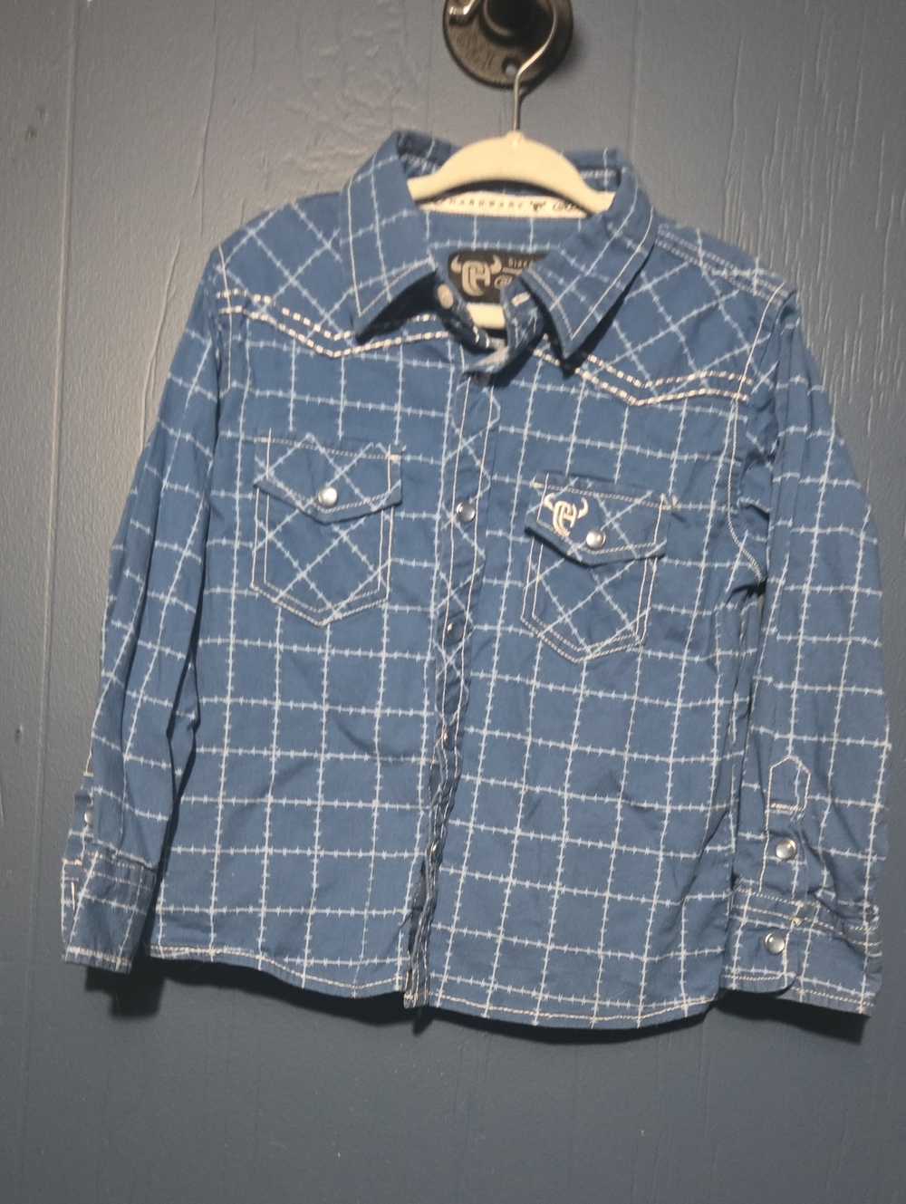 Blue Plaid Kids Western Shirt Jacket - Child's Coat
